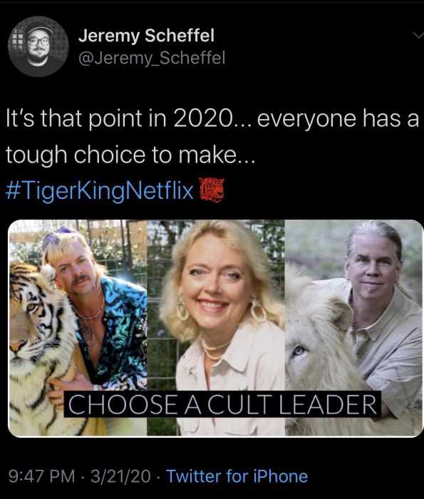 tiger king memes  choose your cult leader