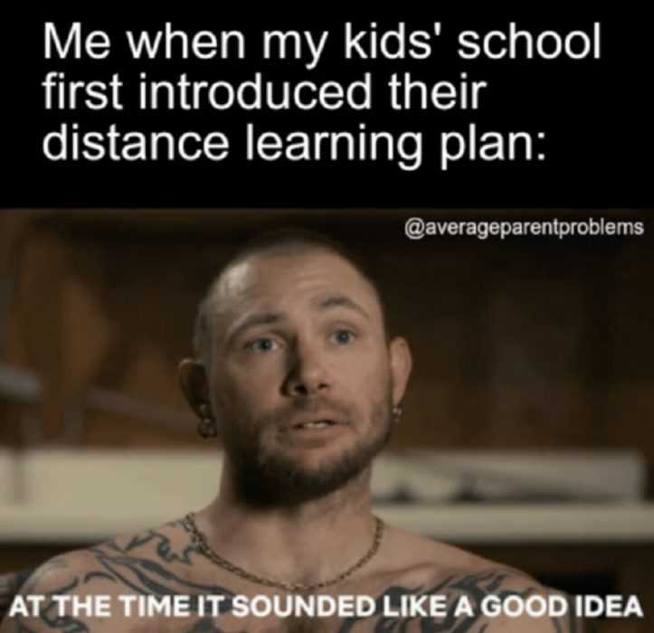 homeschooling memes  realizing distance learning plan was not a good idea
