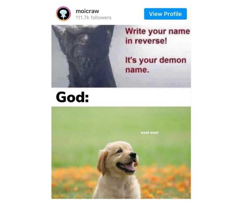 demon name meme  god
