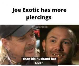 Joe Exotic Memes  joe has more piercings than his husband has teeth