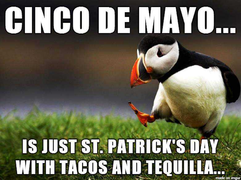 cinco de mayo memes  cinco de mayo meme showing the similarities between cinco de mayo and st. patrick's day