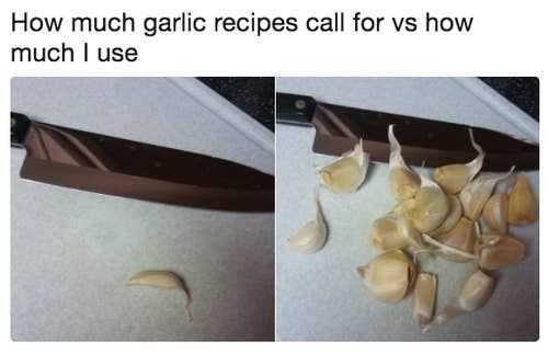 cooking garlic meme