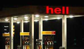 shell gas station sign fail  hell