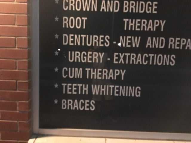 dental practice sign fail  cum therapy