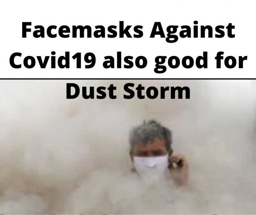facemasks against dust storm meme