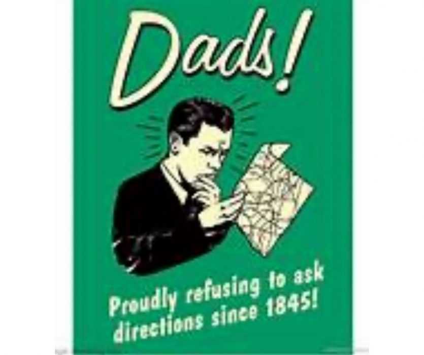 dads proudly refusing to ask for directions card