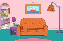 Zoom Background Featuring The Simpson'S Living Room