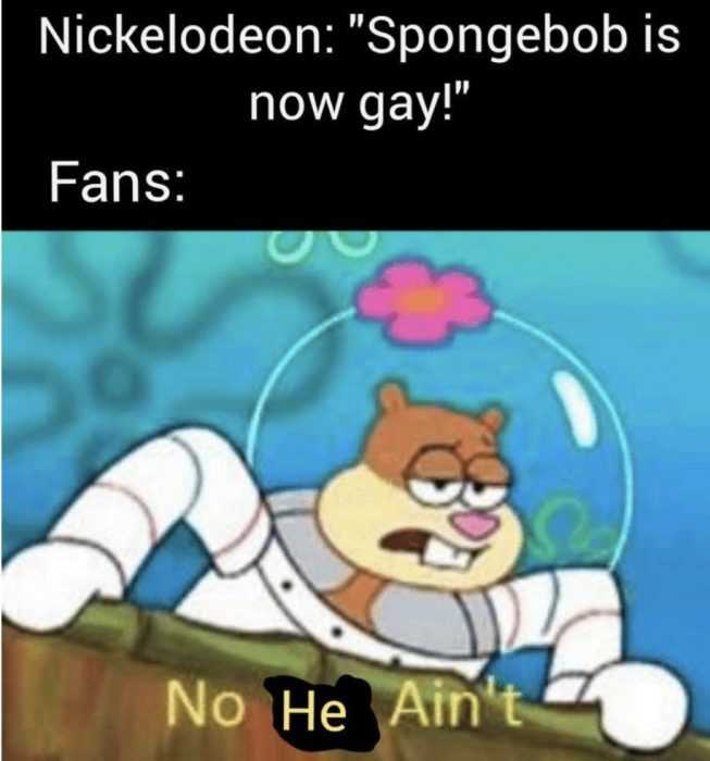 spongebob gay rainbow meme