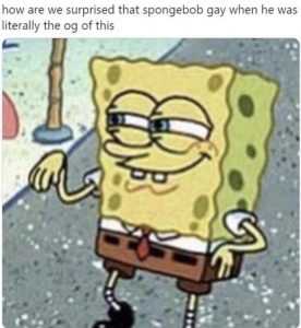 sponge bob gay meme