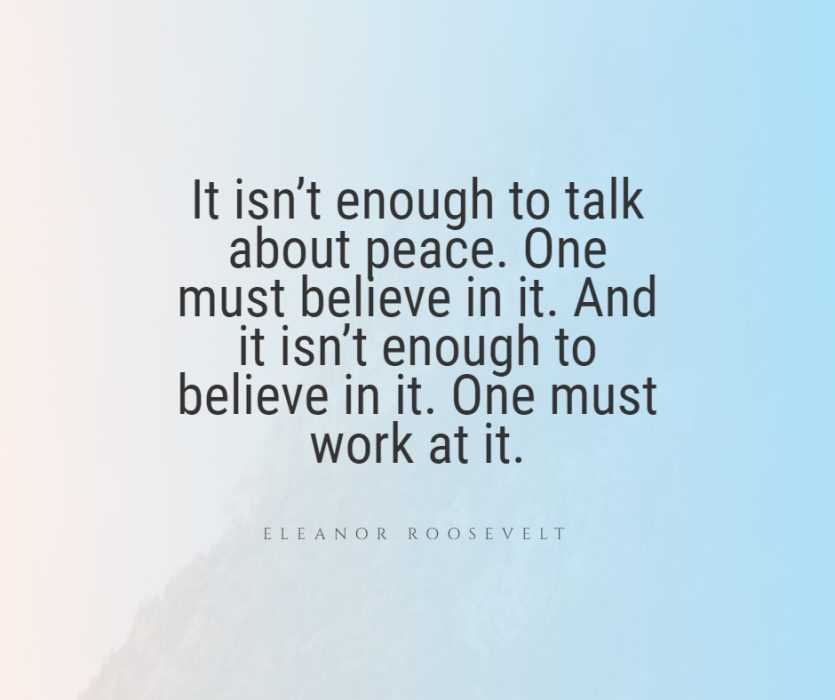 peace isnt enough to