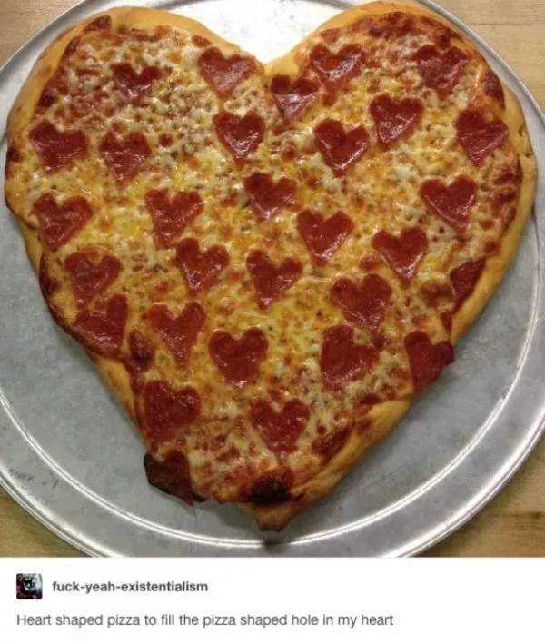 pizza heart shaped