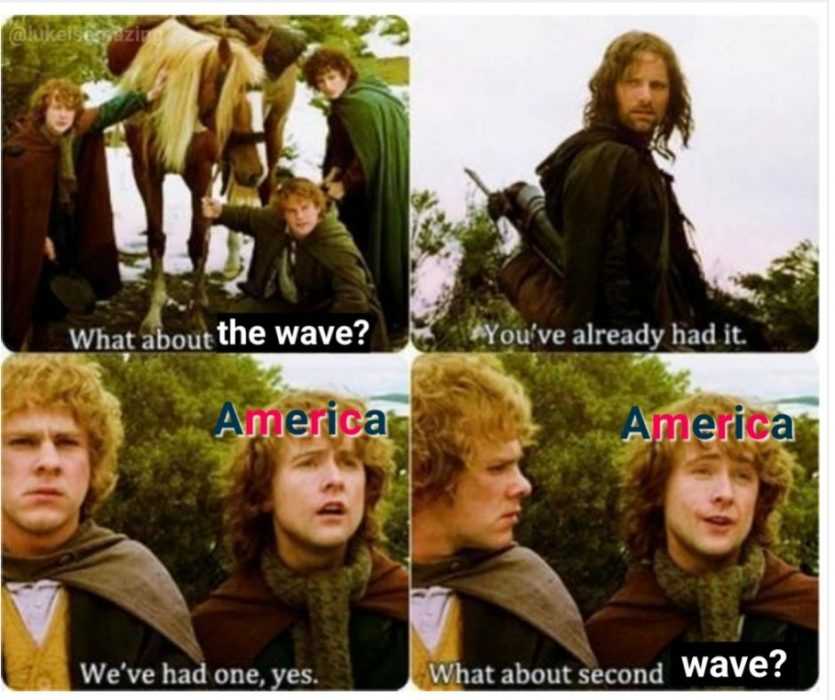hobbit meme about covid19 second wave