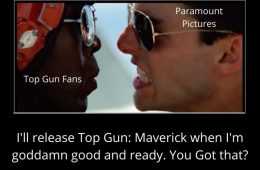 Meme Of Paramount Telling Top Gun Fans When They'Re Releasing Top Gun Sequel