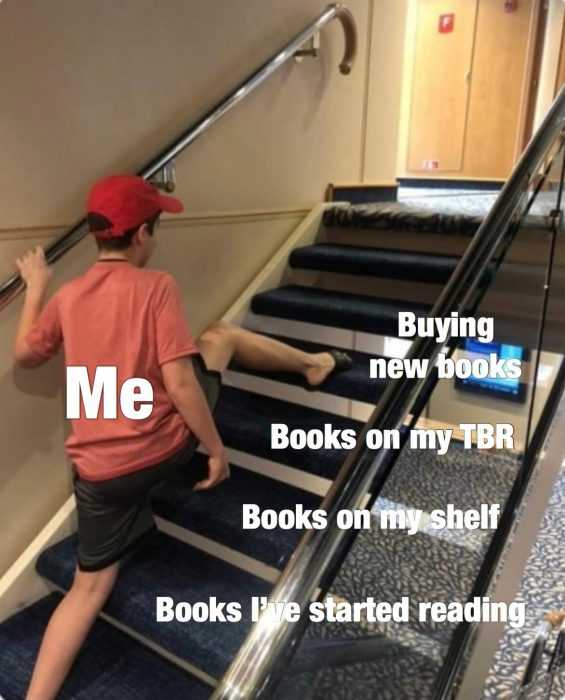 meme books on my shelf