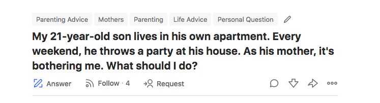 quora throws party