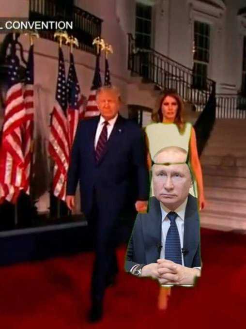 Melania Green Screen Dress Memes Putin Him Down a Crotch