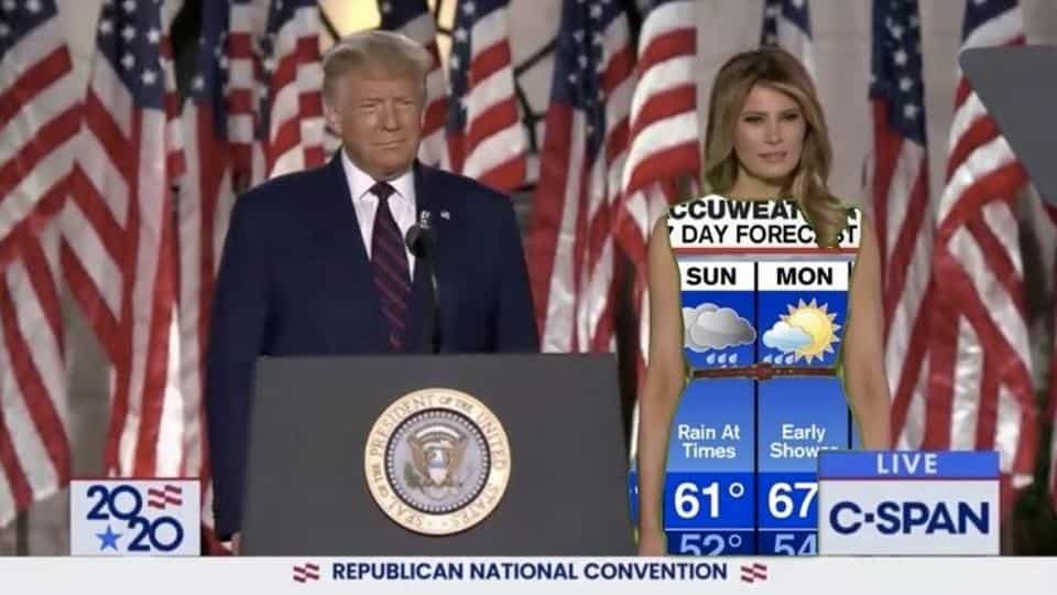 Rnc-Weather-Dress Melania Green Screen Dress Memes The Weather Channel