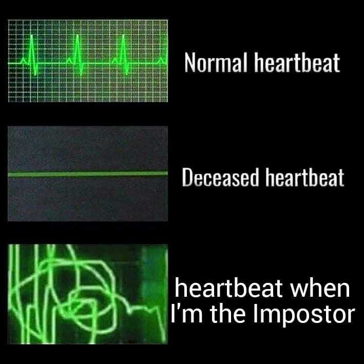 funny among us memes  heartbeat of imposter