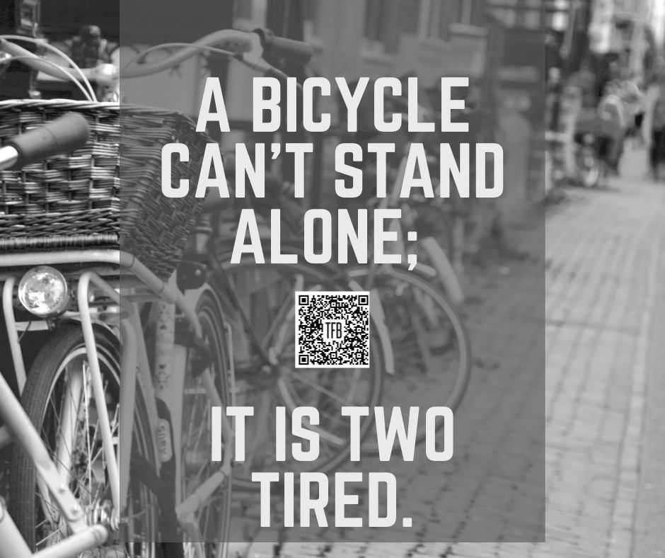 13 funny pun and clever memes  bicycles can't stand alone