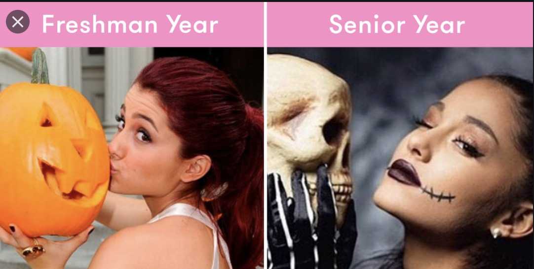 halloween memes  freshman year to senior year changes