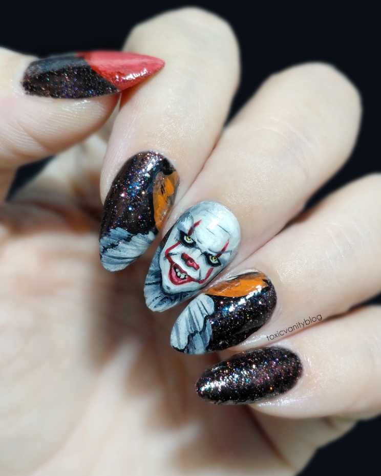 halloween nail designs  pennywise