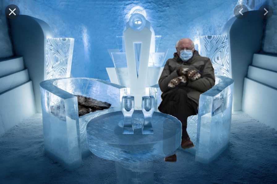 Cold Bernie Memes  Sweden's Ice Hotel