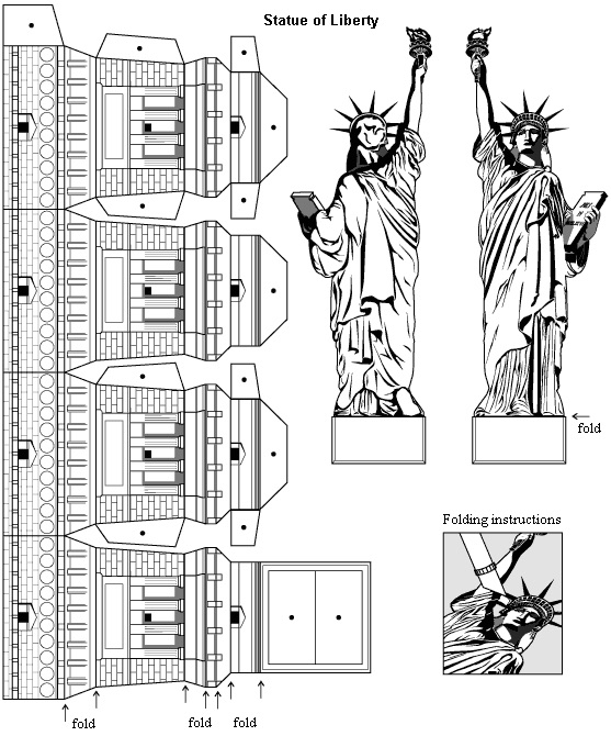 statue of liberty paper cutout