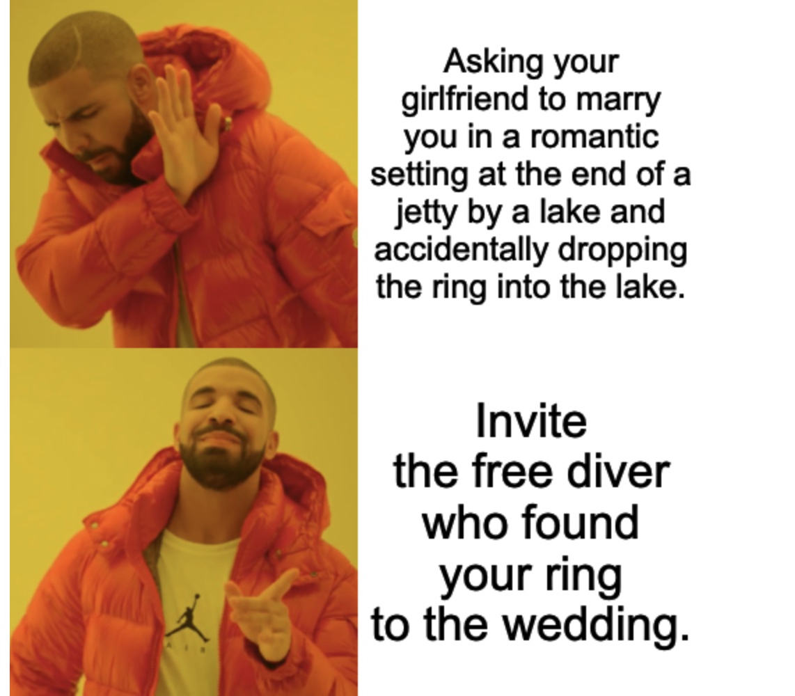 free diver finds lost engagement ring meme