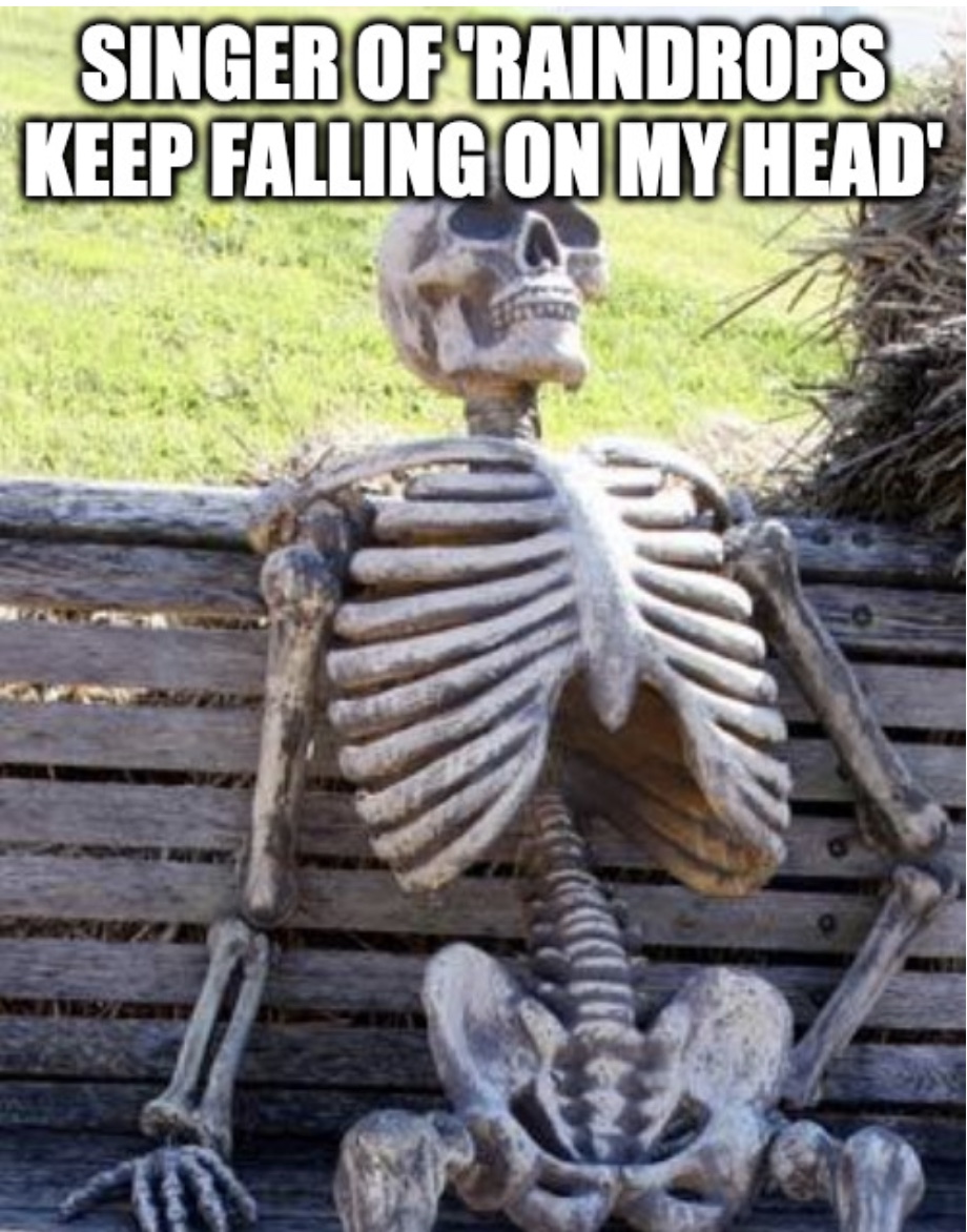 Raindrops Keep Falling On My Head Singer Dies Meme