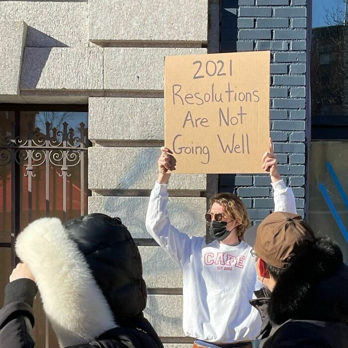 30 Hilarious Pictures Of A Man Protesting Obscure Things 