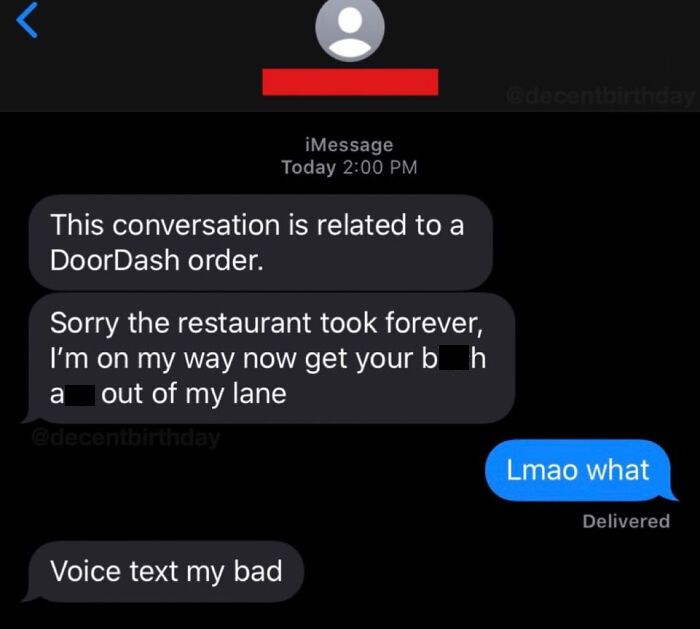 30 Hilariously Unhinged Text Conversations With Food Delivery Drivers