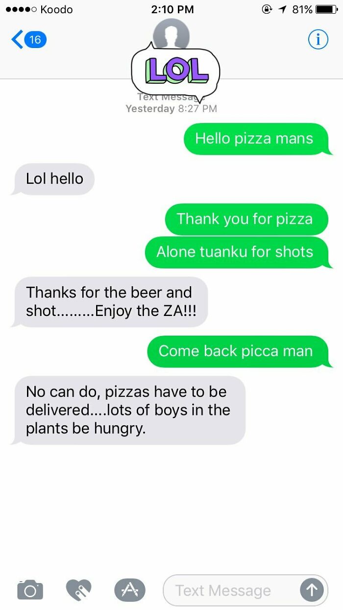 30 Hilariously Unhinged Text Conversations With Food Delivery Drivers