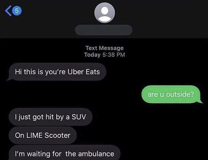 30 Hilariously Unhinged Text Conversations With Food Delivery Drivers