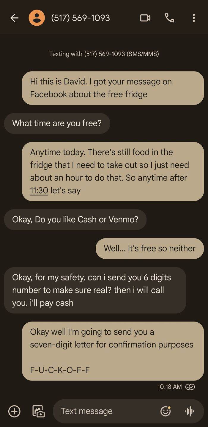 30 Entertaining and Satisfying Text Exchanges Between People and Scammers