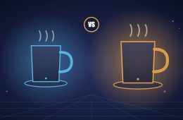 Two Heated Smart Coffee Mugs On Charging Coasters, Illustration For The Ember Mug 2 Review