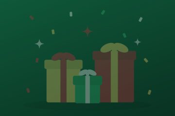 Stack Of Wrapped Gift Boxes On A Green Background, Illustration For The Funny White Elephant Gifts List