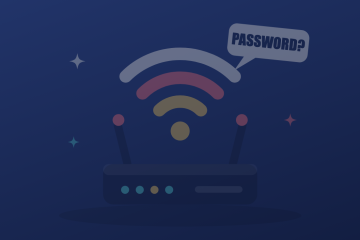 Funny Wifi Names Header Art: A Cartoon Router Beaming Wifi Signal While A Speech Bubble Asks For The Password